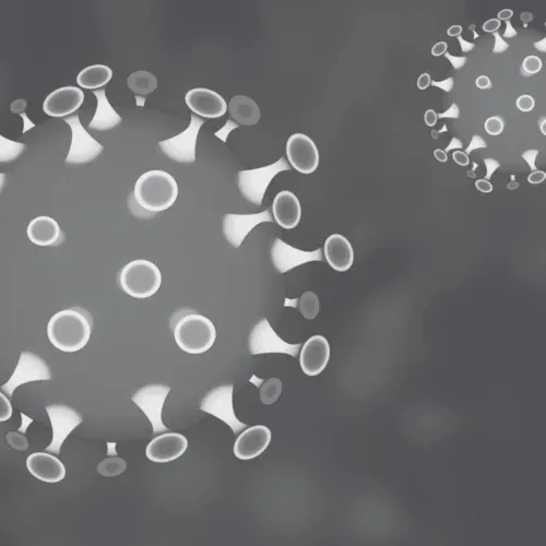 Illustration von Coronavirus-Partikeln