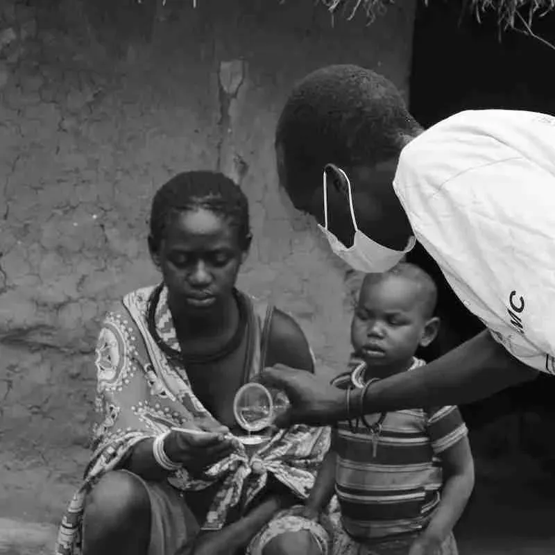 Malaria Consortium Mitarbeiter bei der Verteilung von SMC in Uganda