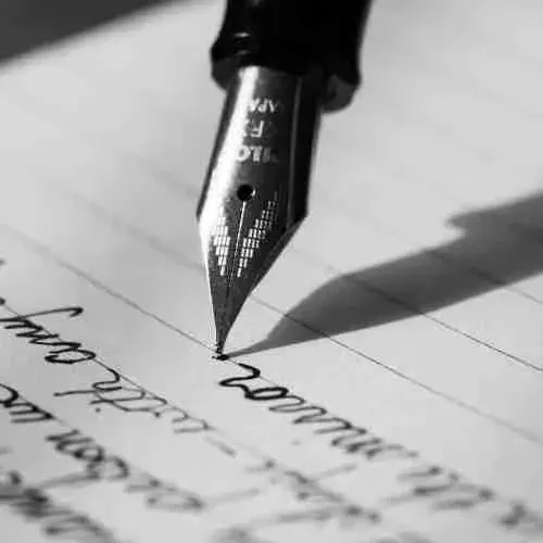 Fountain pen writing handwritten text
