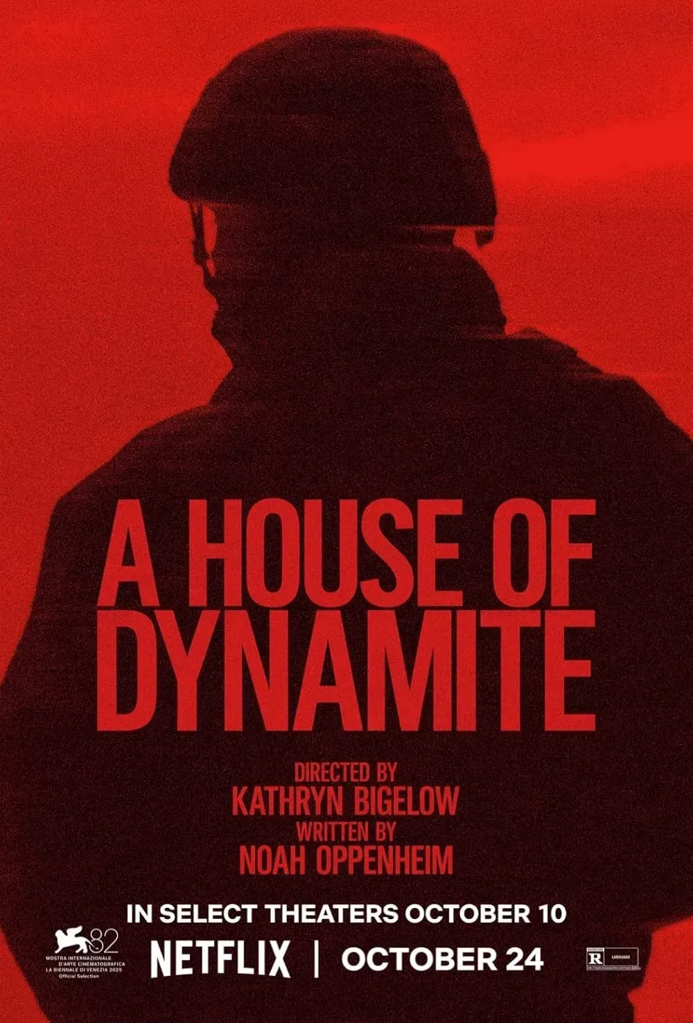 Movie poster for “A House of Dynamite,” directed by Kathryn Bigelow, Netflix